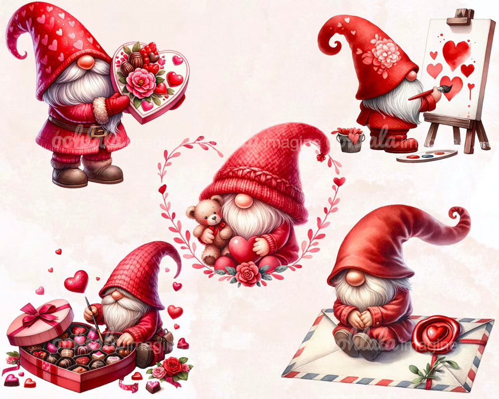 Valentines Gnome Clipart