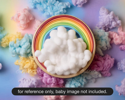 Rainbow Cloud Newborn Digital Backdrop
