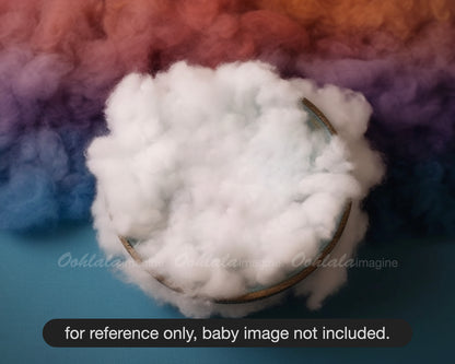 Rainbow Cloud Newborn Digital Backdrop