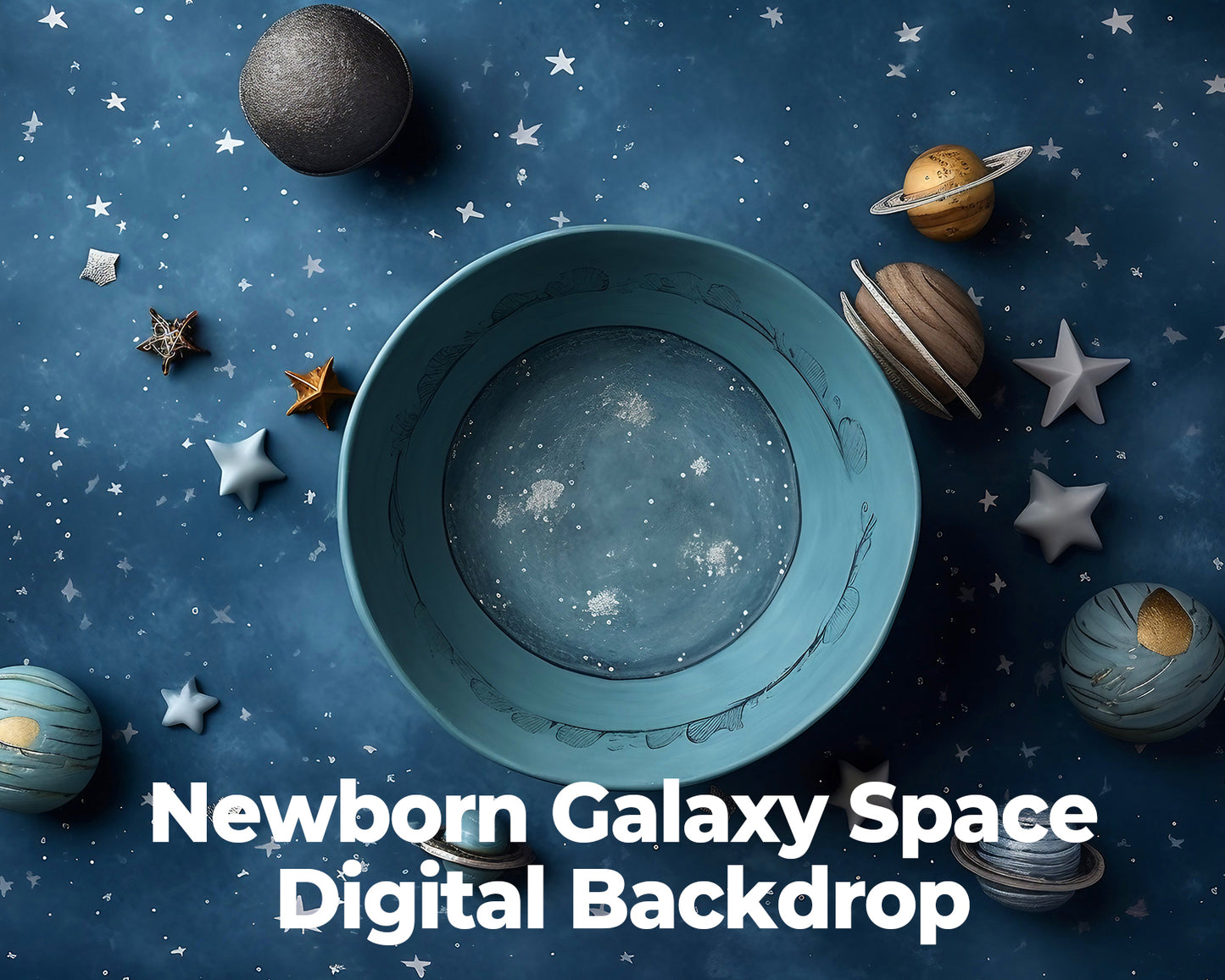Newborn Galaxy Space Digital Backdrop Set of 4