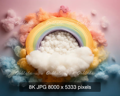 Rainbow Newborn Digital Backdrop
