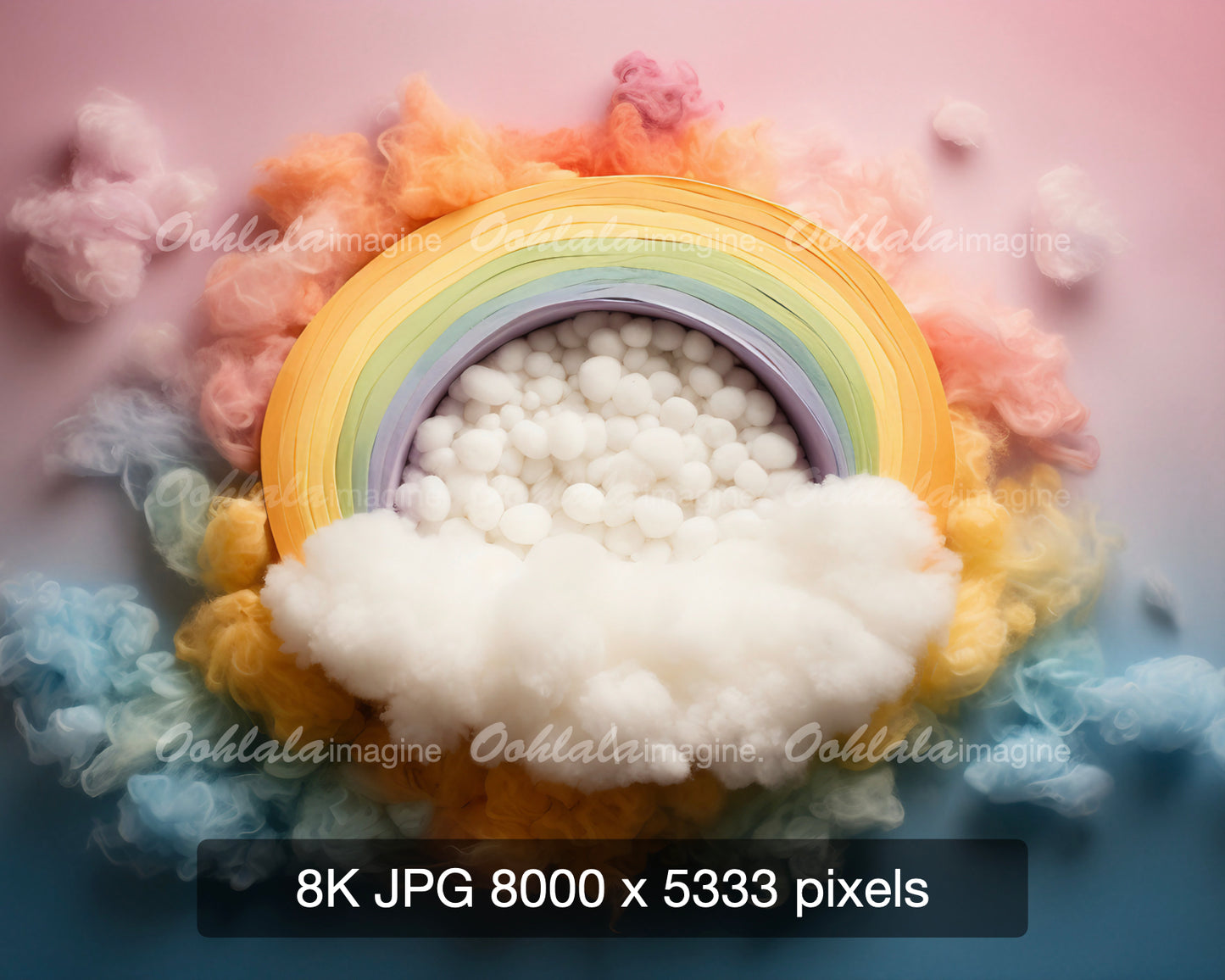 Rainbow Newborn Digital Backdrop Set of 4