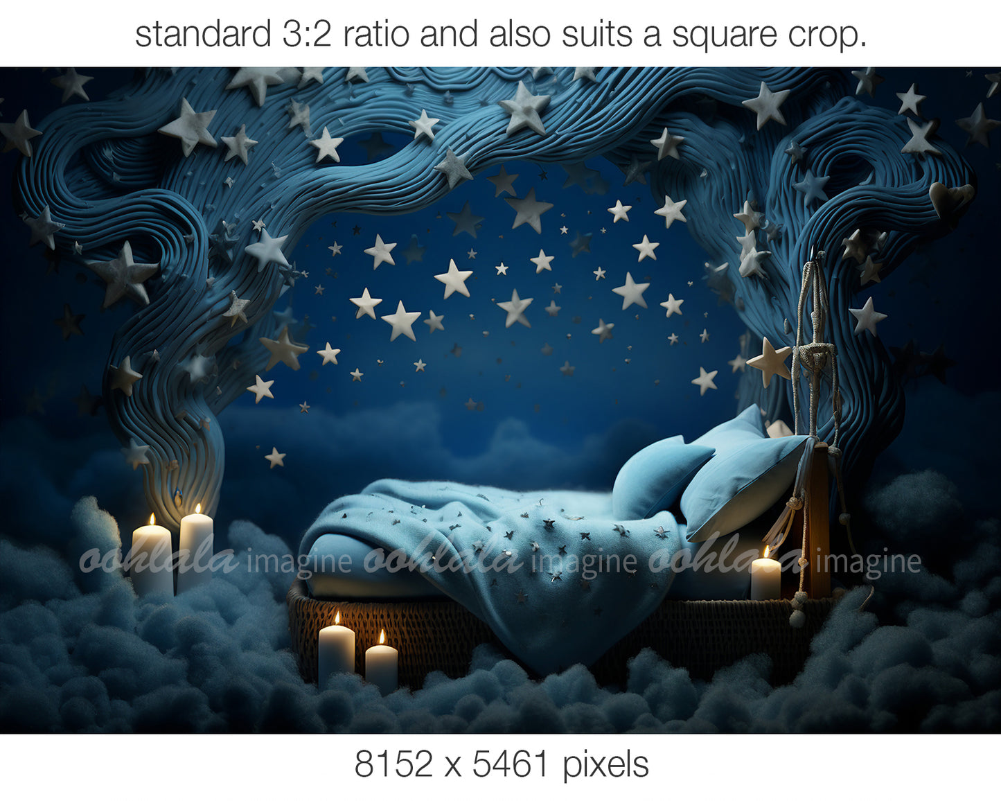 Starry Night Newborn Digital Backdrop