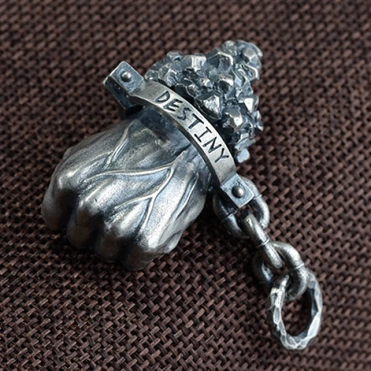 Destiny Hercules's Fist Necklace Sterling Silver Fist Pendant Necklace