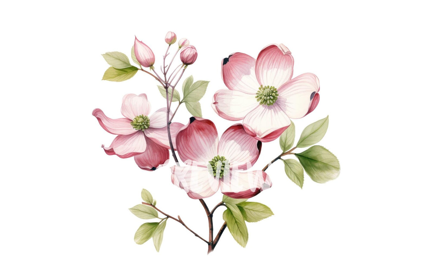 Watercolor Dogwood Clipart PNG