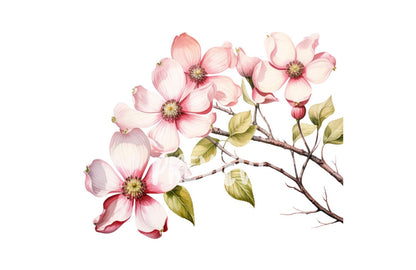 Watercolor Dogwood Clipart PNG