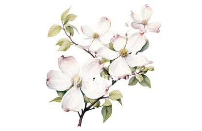 Watercolor Dogwood Clipart PNG