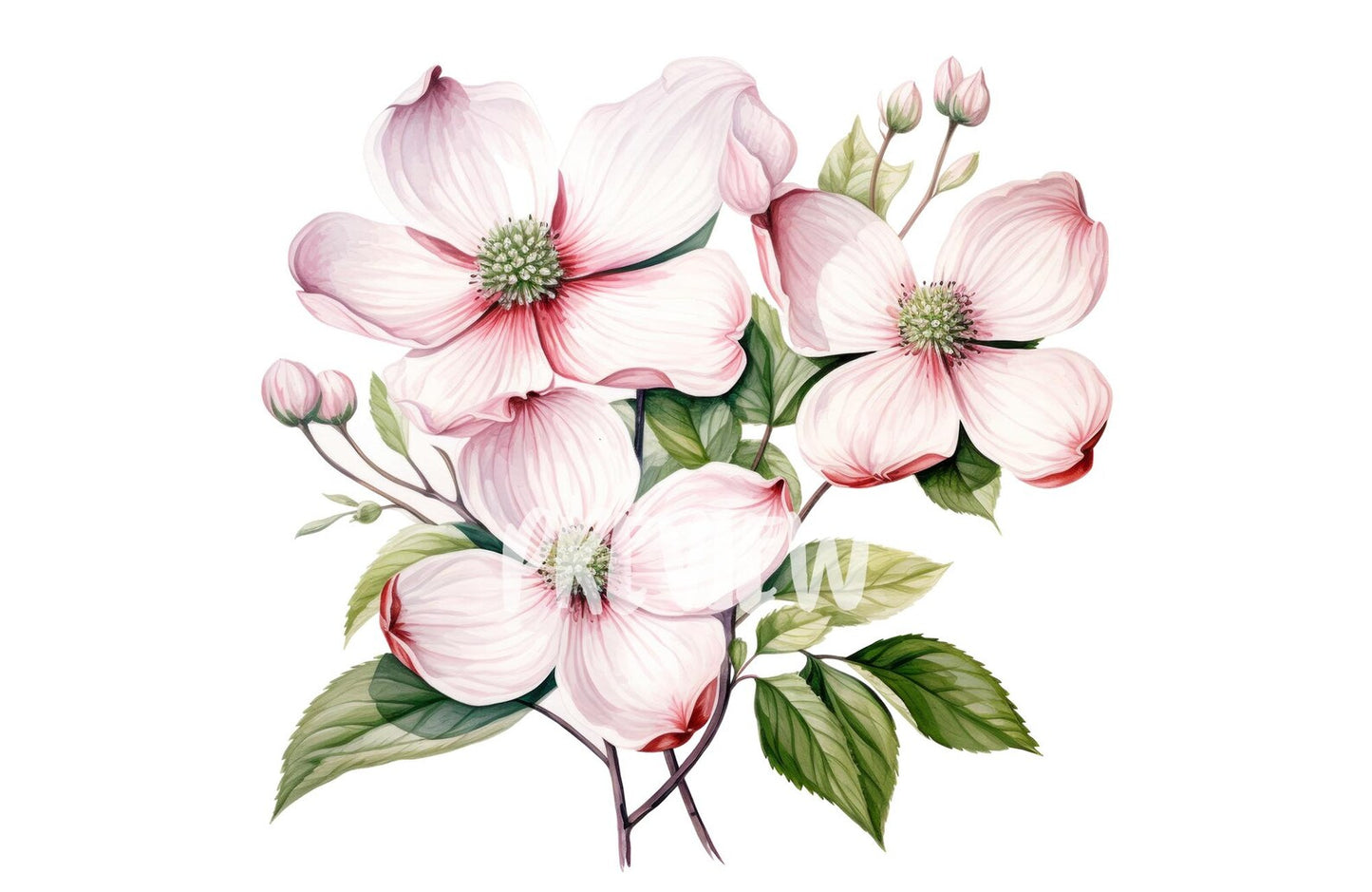 Watercolor Dogwood Clipart PNG