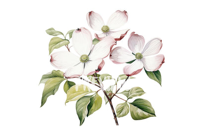 Watercolor Dogwood Clipart PNG