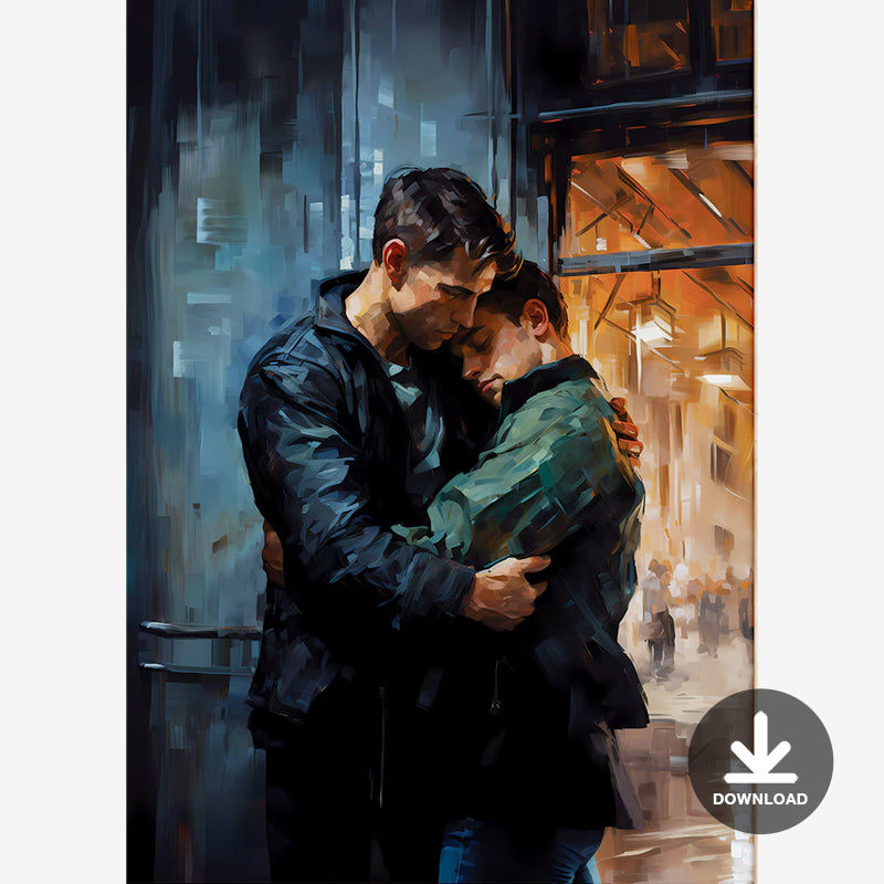 We Belong | Gay Love Male Couple Painting | Digital Download