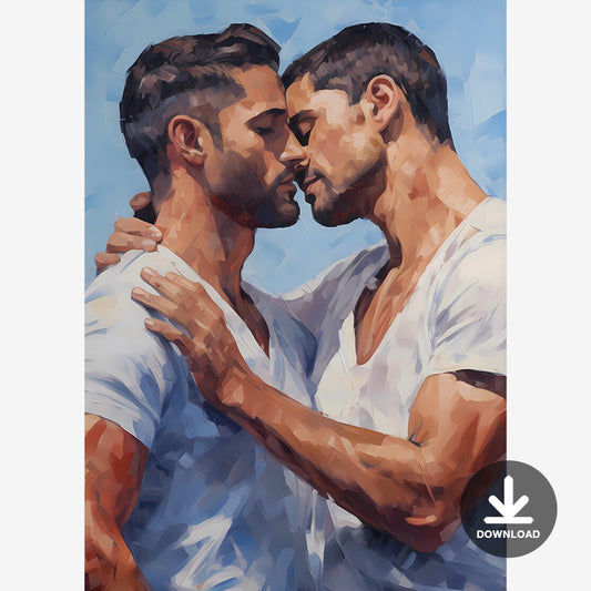 Habeeb | Gay Art, Gay Couple, Gay Pride Wall Art | Digital Download