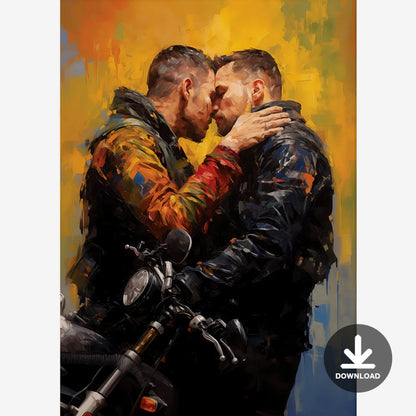 Ride Lovers | Gay Art, Gay Couple, Wall Art | Digital Download