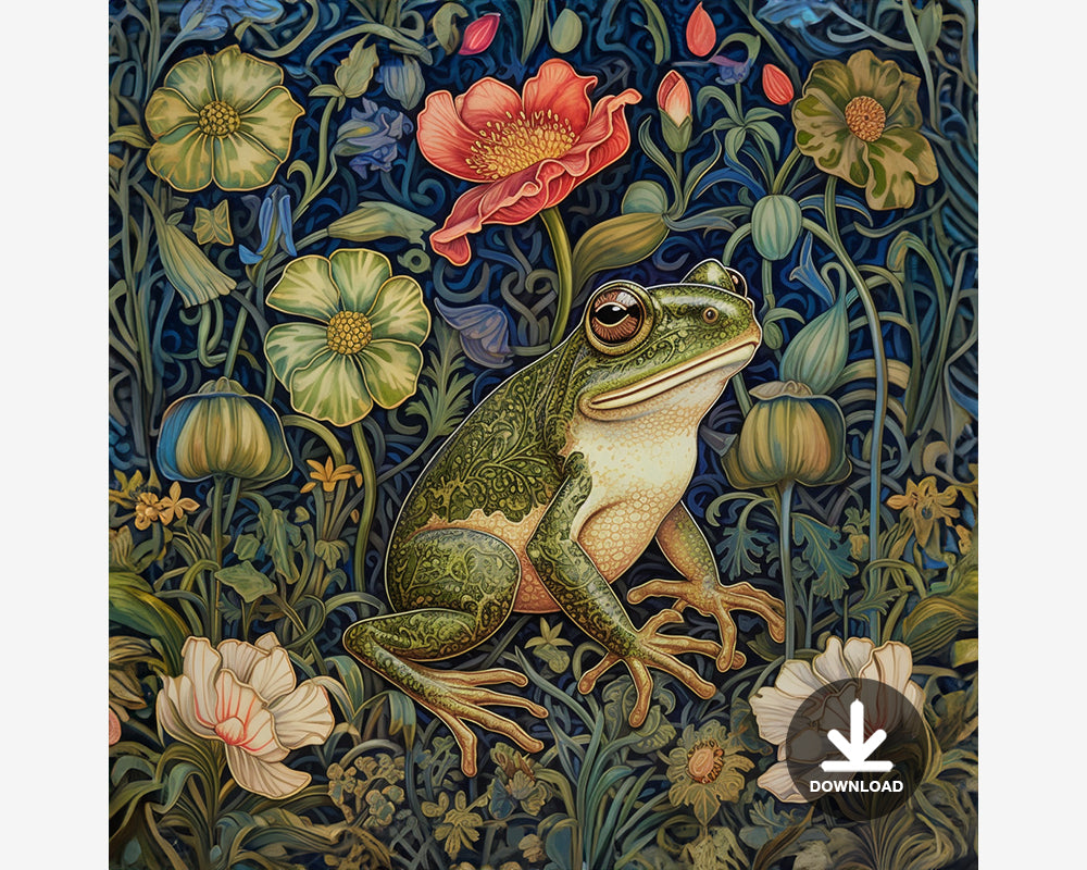 Frog in Garden Digital Art Download