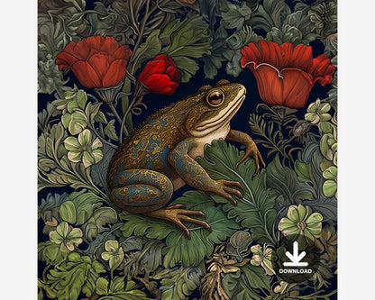 Frog in Garden Digital Art Download