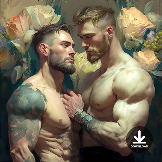 Gay Couple Room Decor Wall Art | Digital Download