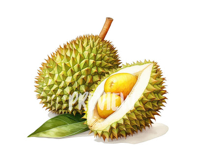 Watercolor Durian Clipart – XY ELEMENT