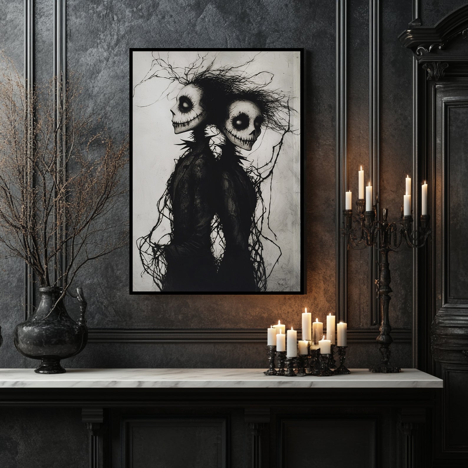 Eternal Bond: Corpse Lovers – Gothic Halloween Decor Poster – XY ELEMENT
