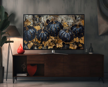 Black Pumpkins Vintage Painting Frame TV Art, Wallpaper