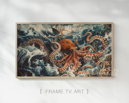 Kraken Awakened Painting Frame TV Art Wallpaper