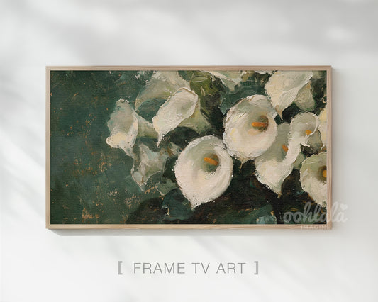 Lily Flower Impressionist Painting Frame TV Art, Wallpaper