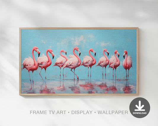 Flamingos Digital Painting Frame TV Art