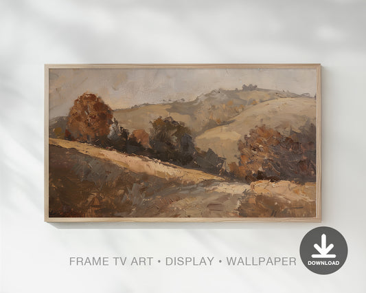 Vintage Fall Painting Frame TV Art, Autumn Landscape