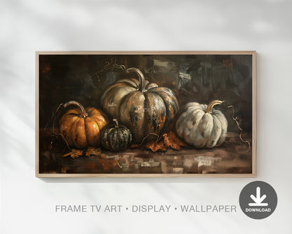 Vintage Dark Pumpkins Frame TV Art, Wallpaper