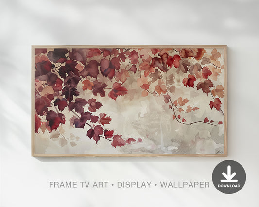 Fall Tree Leaves Frame TV Art, Autumn Wallpaper