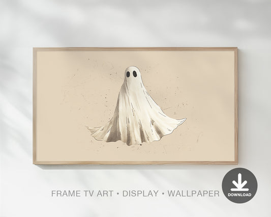 Modern Ghost Halloween Frame TV Art, Wallpaper