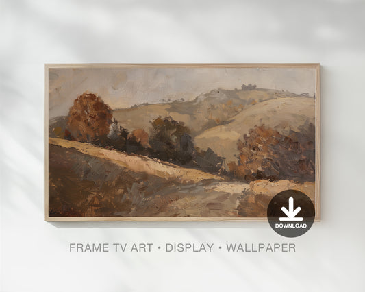 Vintage Fall Painting Frame TV Art, Autumn Landscape