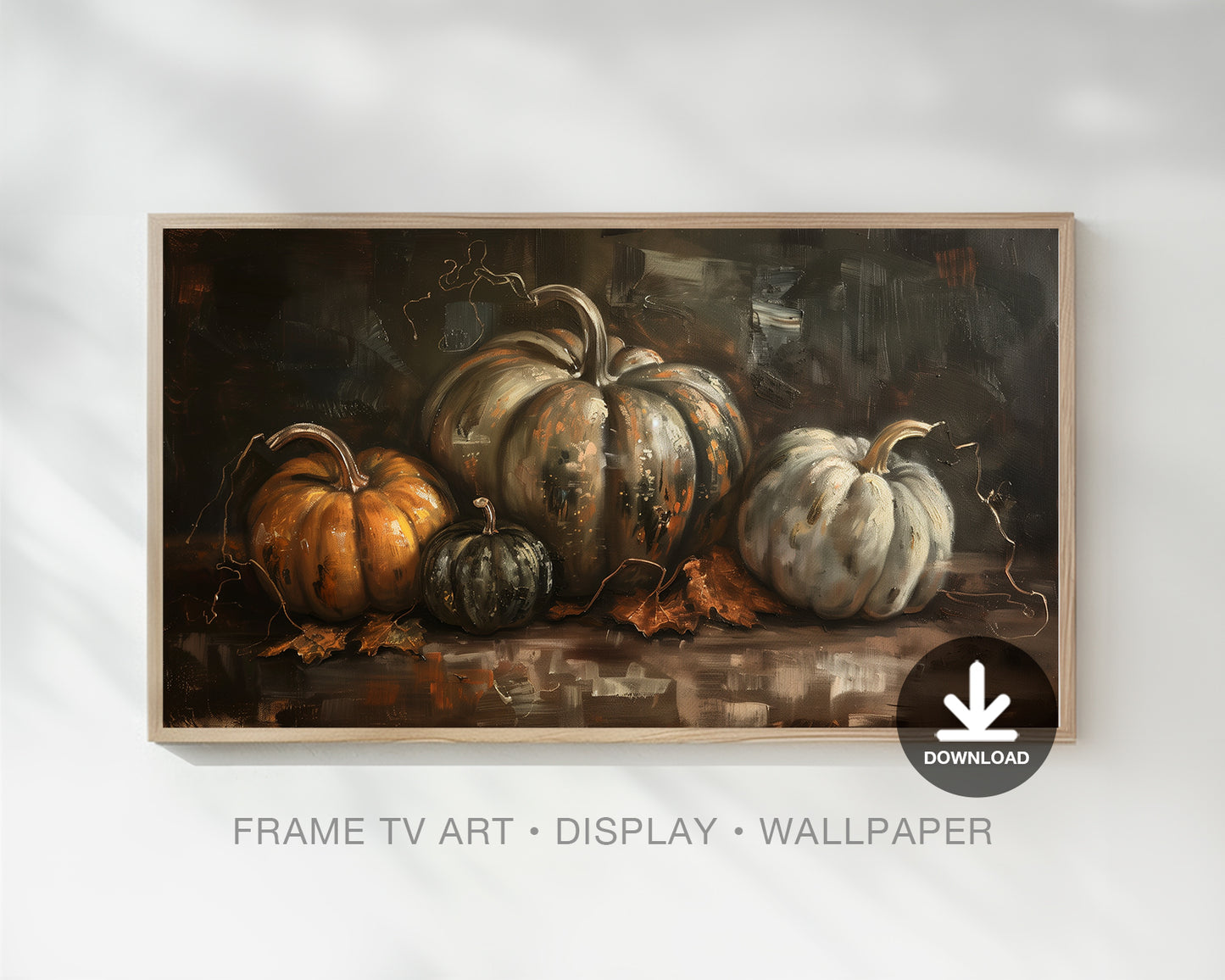 Vintage Dark Pumpkins Frame TV Art, Wallpaper