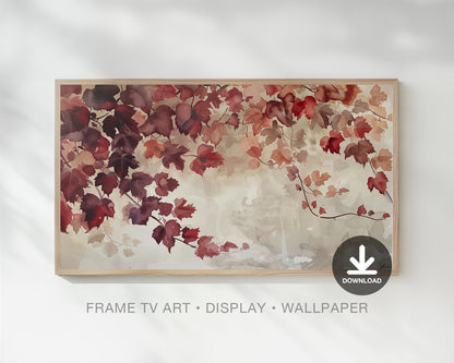 Fall Tree Leaves Frame TV Art, Autumn Wallpaper