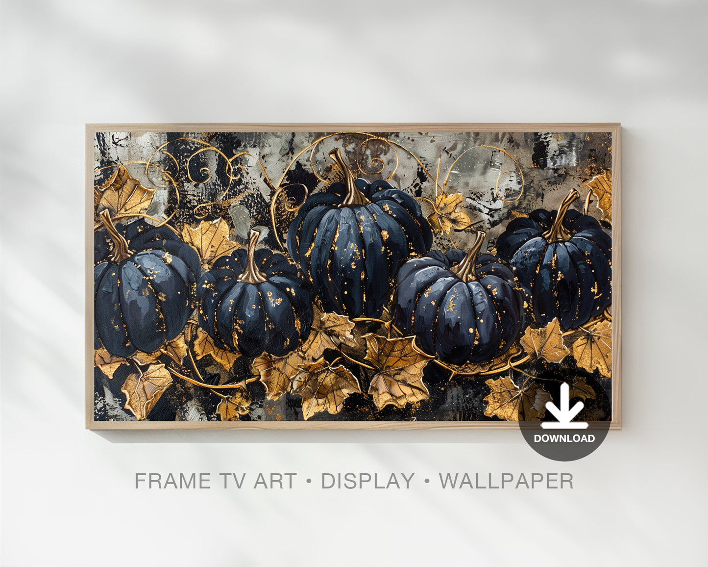 Black Pumpkins Vintage Painting Frame TV Art, Wallpaper