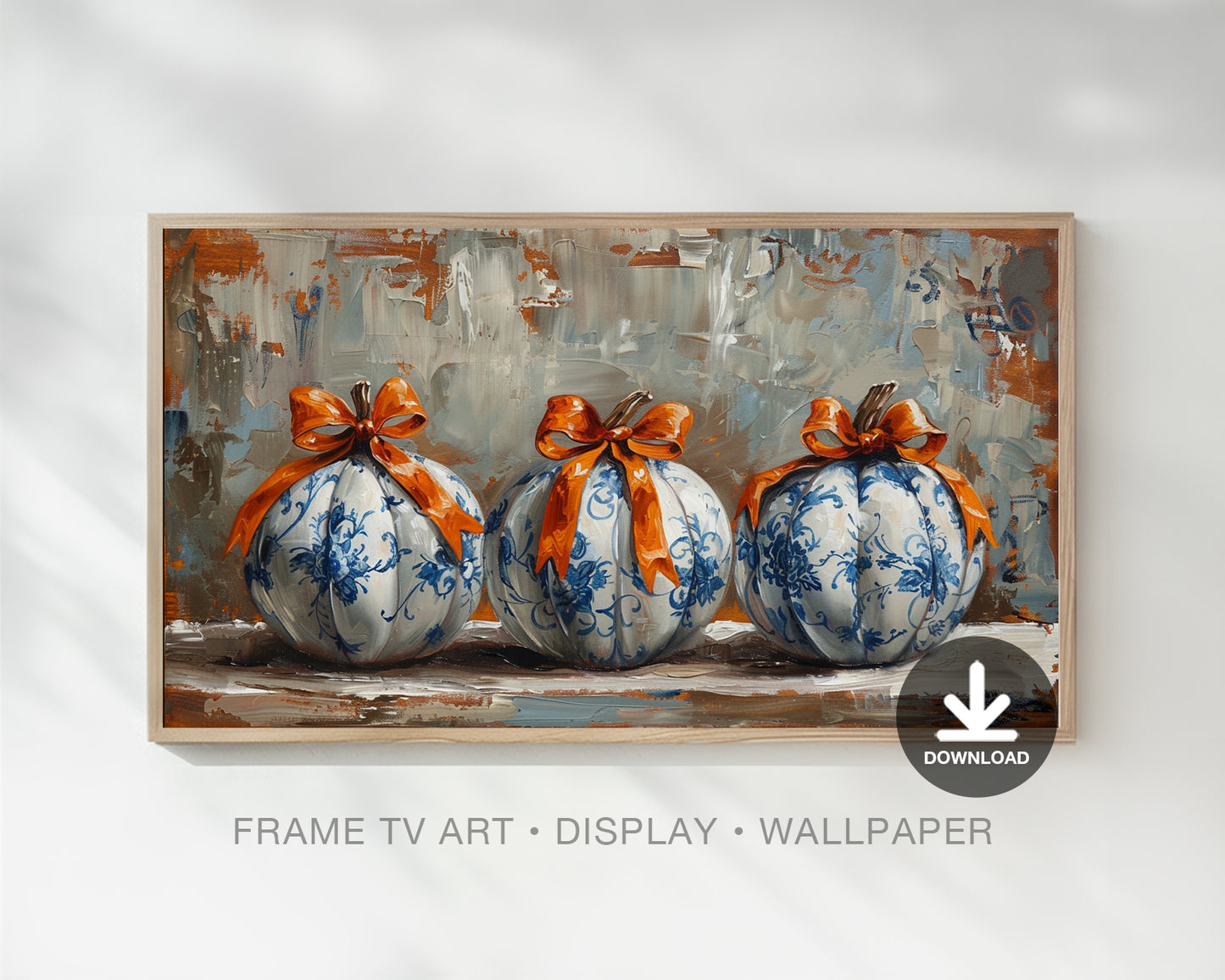 Chinoiserie Pumpkins Vintage Painting Frame TV Art, Wallpaper