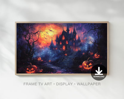 Halloween Haunted House Painting Frame TV Art, Wallpaper