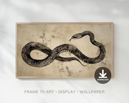 Snake Vintage Drawing Frame TV Art, Wallpaper