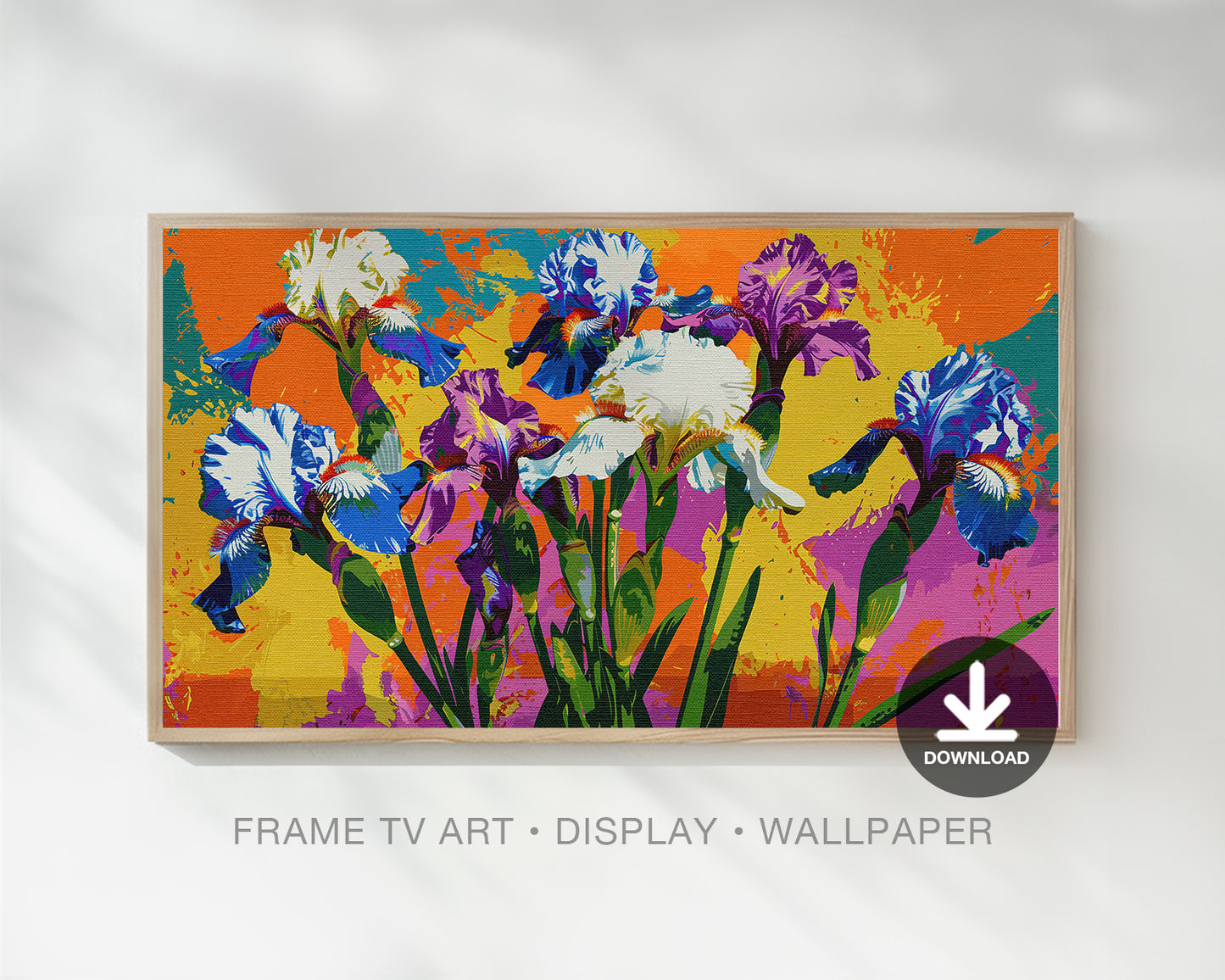 Abstract Iris Flowers Digital Painting Frame TV Art