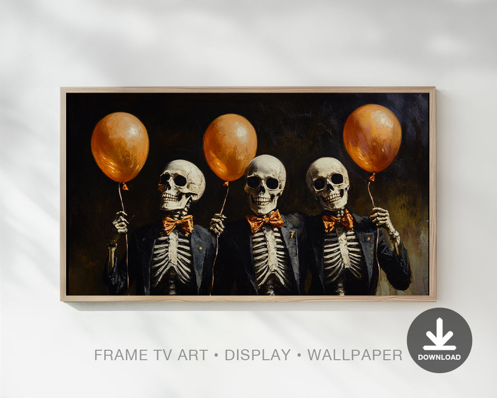 Skeleton Buddies Classic Painting Frame TV Art, Wallpaper