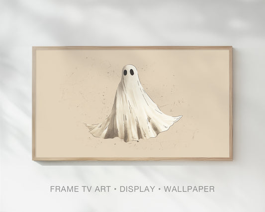 Modern Ghost Halloween Frame TV Art, Wallpaper