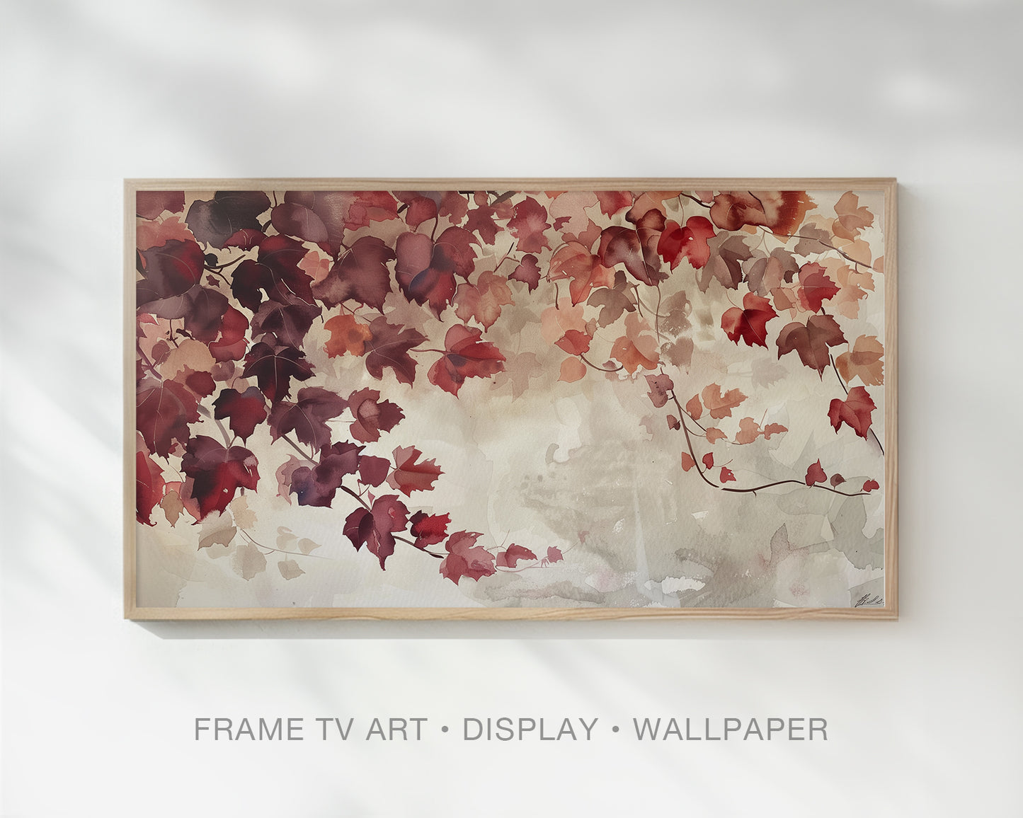 Fall Tree Leaves Frame TV Art, Autumn Wallpaper