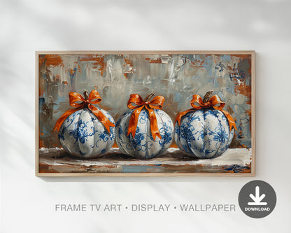 Chinoiserie Pumpkins Vintage Painting Frame TV Art, Wallpaper