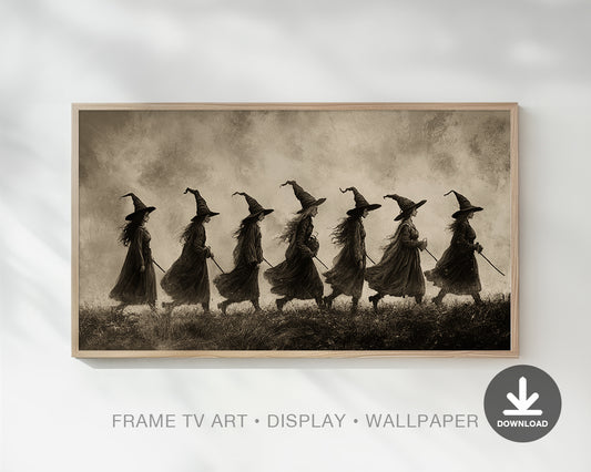 Witches Vintage Drawing Frame TV Art, Wallpaper