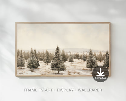 Christmas Tree Rustic Farmhouse Christmas Frame Tv, Wallpaper