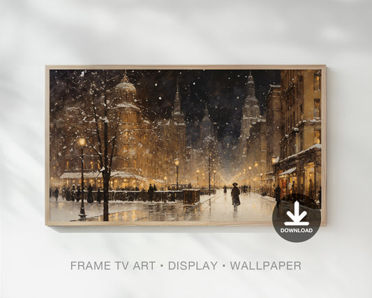 Snowy Winter Night Frame Tv Art, Wallpaper