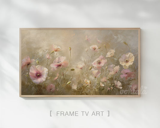 Sunset Wildflowers Frame Art TV, Meadow Spring Flowers Wallpaper