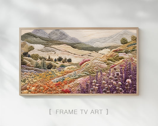Landscape Embroidery Frame TV Art, Wallpaper