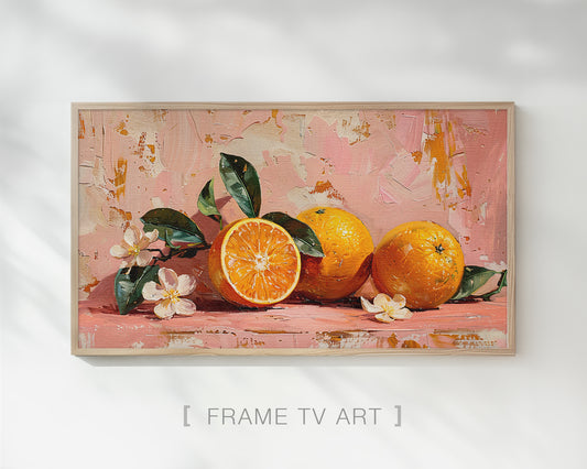 Orange Painting Frame TV Art, Wallpaper
