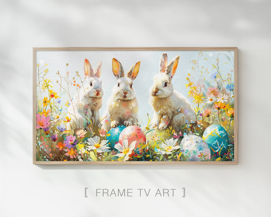 Easter Bunny Easter Egg Decor Frame TV Art Wallpaper