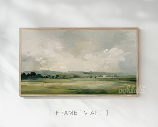 Abstract Landscape Frame TV Art Country Farmhouse Wallpaper