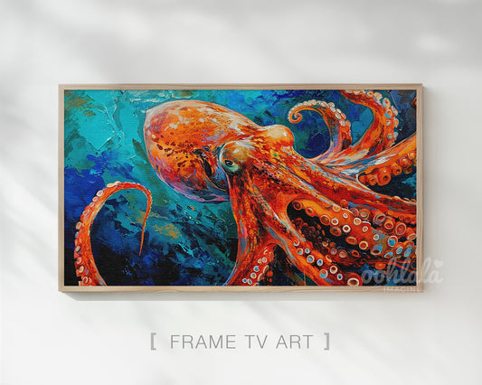 Octopus Underwater Painting Frame TV Art Wallpaper